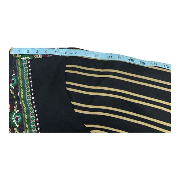 Ulla Popken Boho A Line Tunic Dress Green Floral with Red Velvet Trim SZ 16/18 - Picture 13 of 16